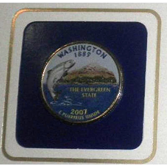WASHINGTON COLORIZED QUARTER & FIRST DAY COVER BY POSTAL COMMEMORATIVE SOCIETY - Picture 3 of 4
